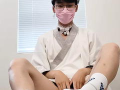 Watch this young chinese gym babe with a epigrammatic cock get the brush tight ass reamed in a milky socks heaven on earth